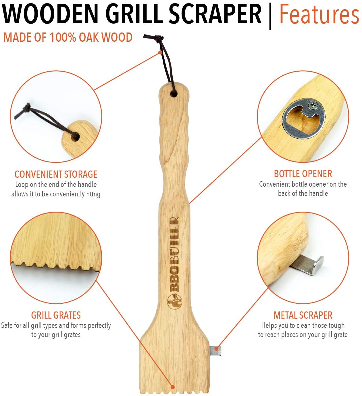 BBQ Butler Wooden BBQ Grill Scraper